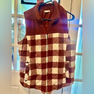 Maurices Checkered Vest in burnt orange and Cream *final price*